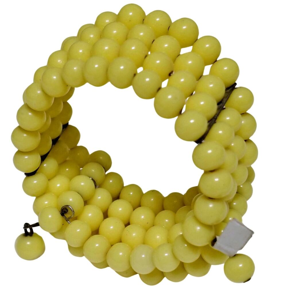 1930’s Yellow Unsigned Miriam Haskell Yellow Glas… - image 1